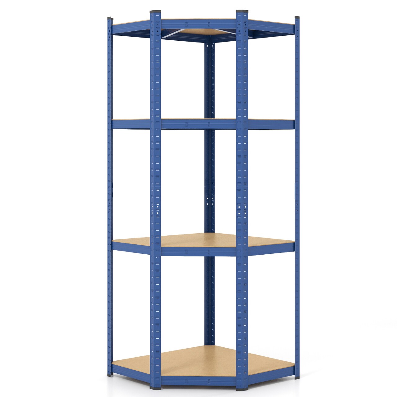 4-Tier Corner Garage Storage Utility Rack with 4 Adjustable Shelves and Metal Frame